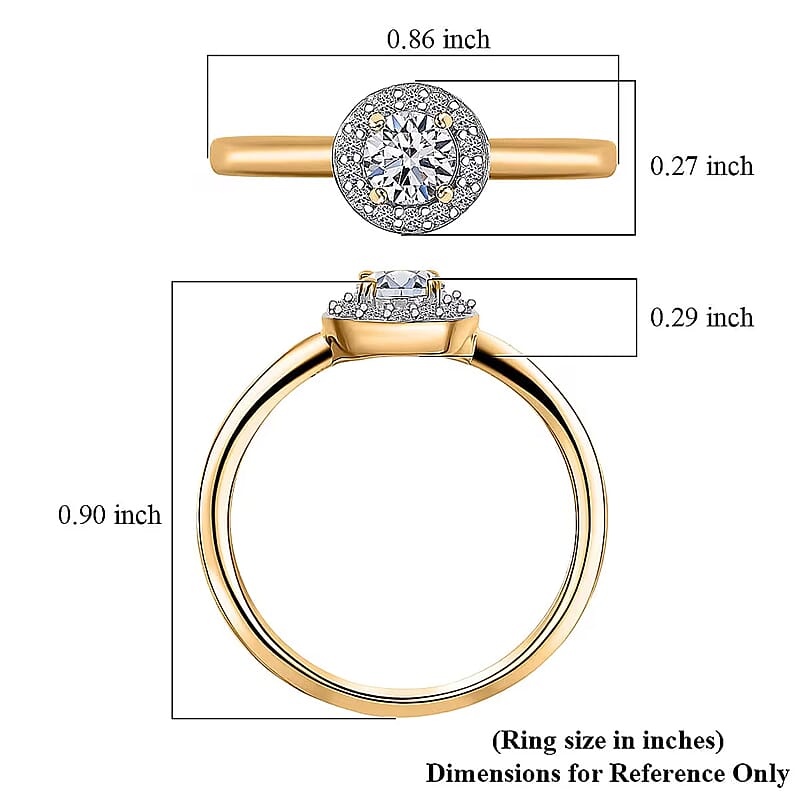 Luxuriant Lab Grown Diamond G-H SI 0.50 ctw Ring in 18K Vermeil Yellow Gold Over Sterling Silver (Size 5.0)
