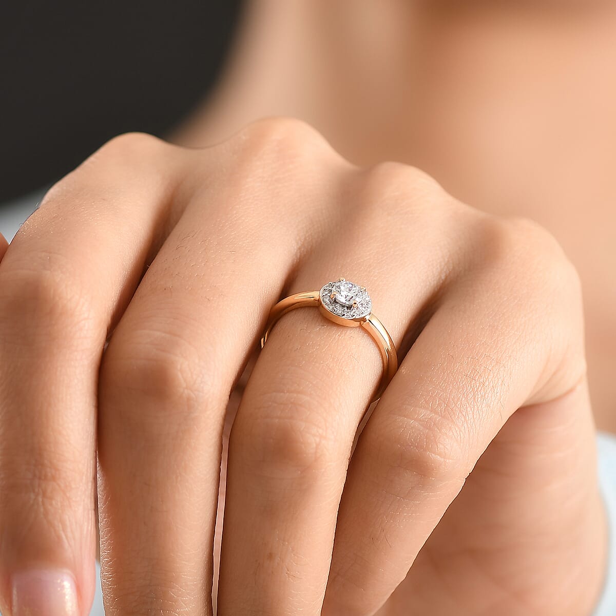 Luxuriant Lab Grown Diamond G-H SI 0.50 ctw Ring in 18K Vermeil Yellow Gold Over Sterling Silver (Size 7.0) image number 2