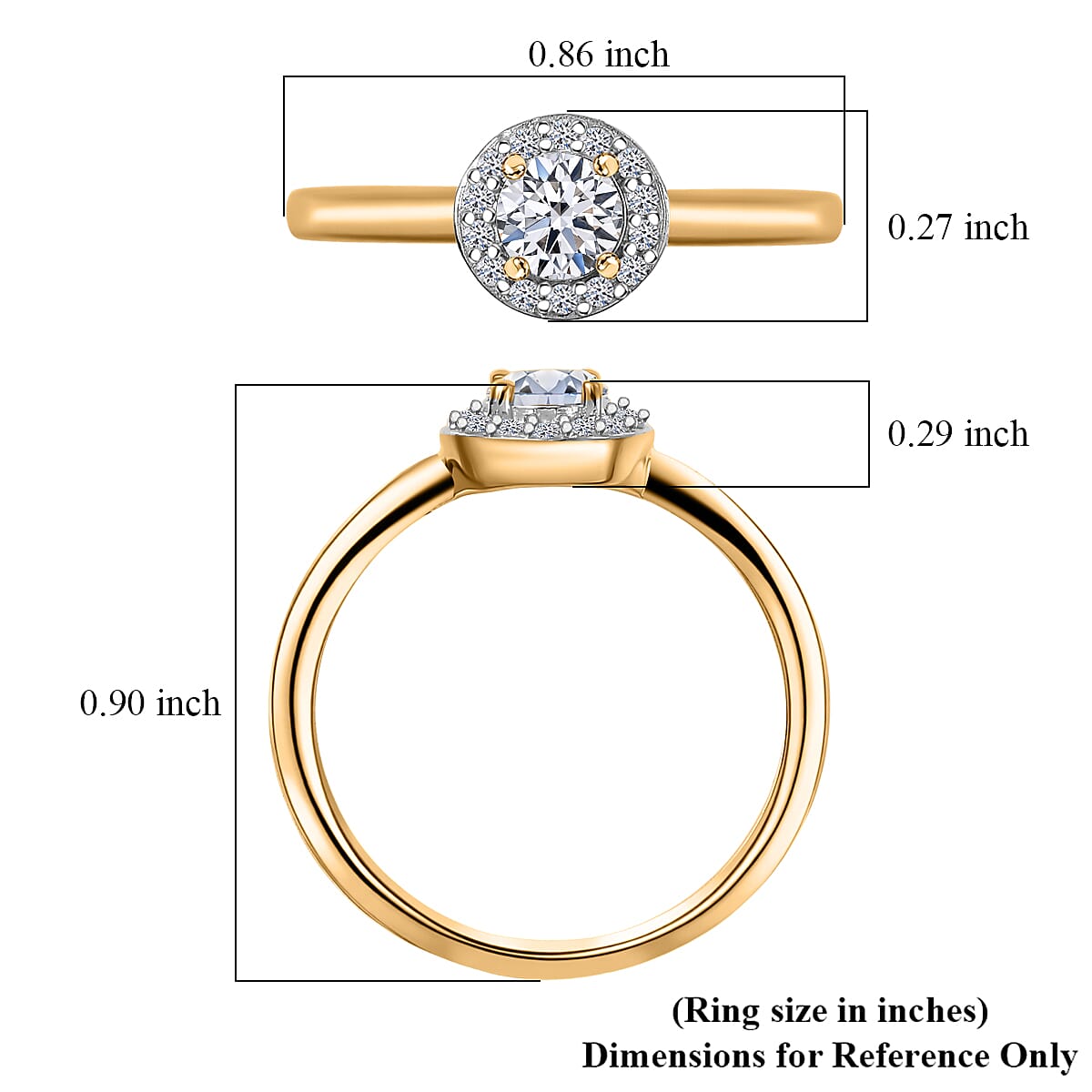 Luxuriant Lab Grown Diamond G-H SI 0.50 ctw Ring in 18K Vermeil Yellow Gold Over Sterling Silver (Size 7.0) image number 5