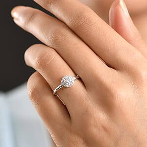 Luxuriant Lab Grown Diamond G-H SI 0.50 ctw Ring in Rhodium Over Sterling Silver (Size 7.0)