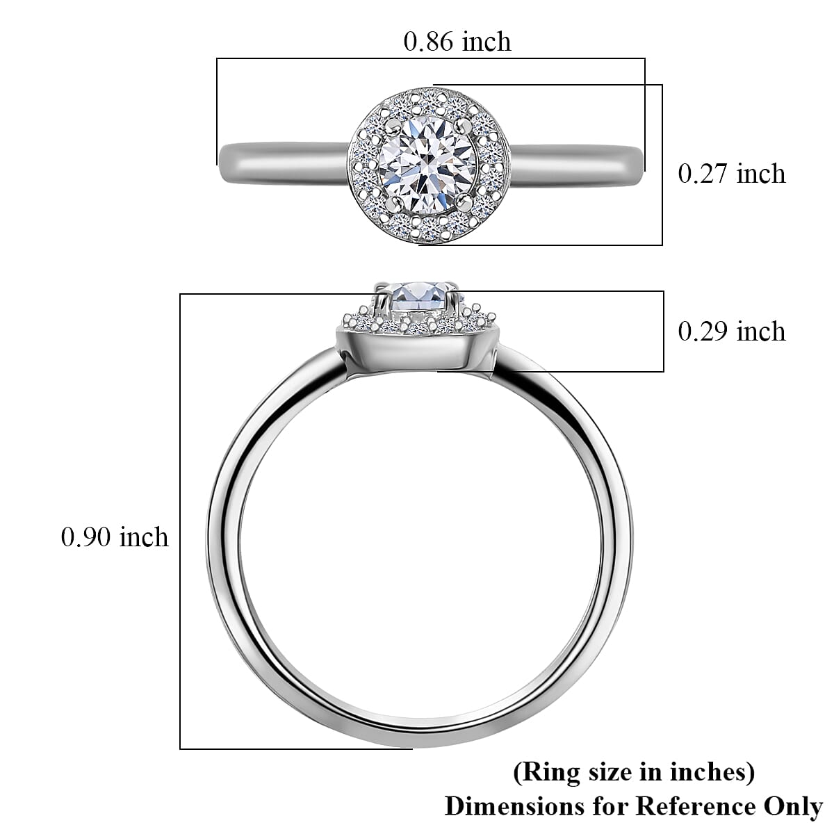 Luxuriant Lab Grown Diamond G-H SI 0.50 ctw Ring in Rhodium Over Sterling Silver (Size 7.0) image number 5