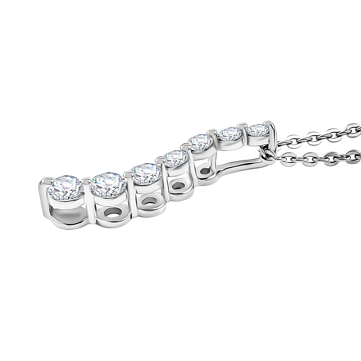 Luxuriant Lab Grown Diamond  Fancy Pendant in Rhodium OverSterling Silver 0.35 ctw