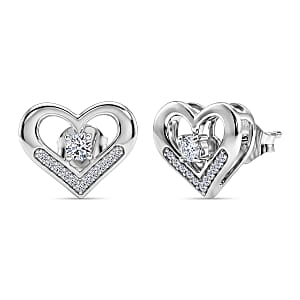Luxuriant Lab Grown Diamond G-H SI 0.35 ctw Earrings in Rhodium Over Sterling Silver