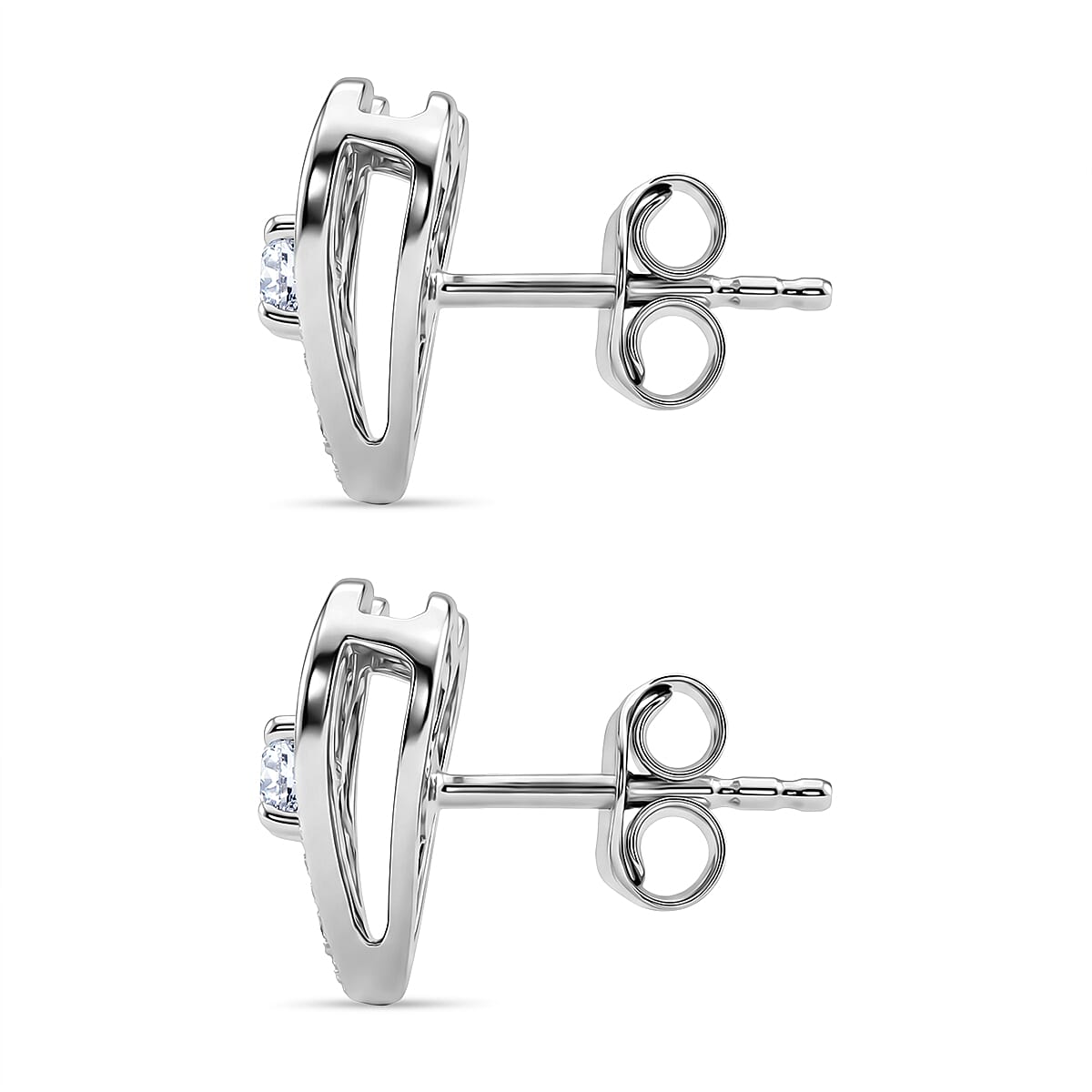Luxuriant Lab Grown Diamond G-H SI 0.35 ctw Earrings in Rhodium Over Sterling Silver image number 1