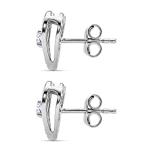 Luxuriant Lab Grown Diamond G-H SI 0.35 ctw Earrings in Rhodium Over Sterling Silver