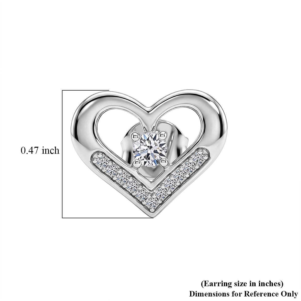 Luxuriant Lab Grown Diamond G-H SI 0.35 ctw Earrings in Rhodium Over Sterling Silver