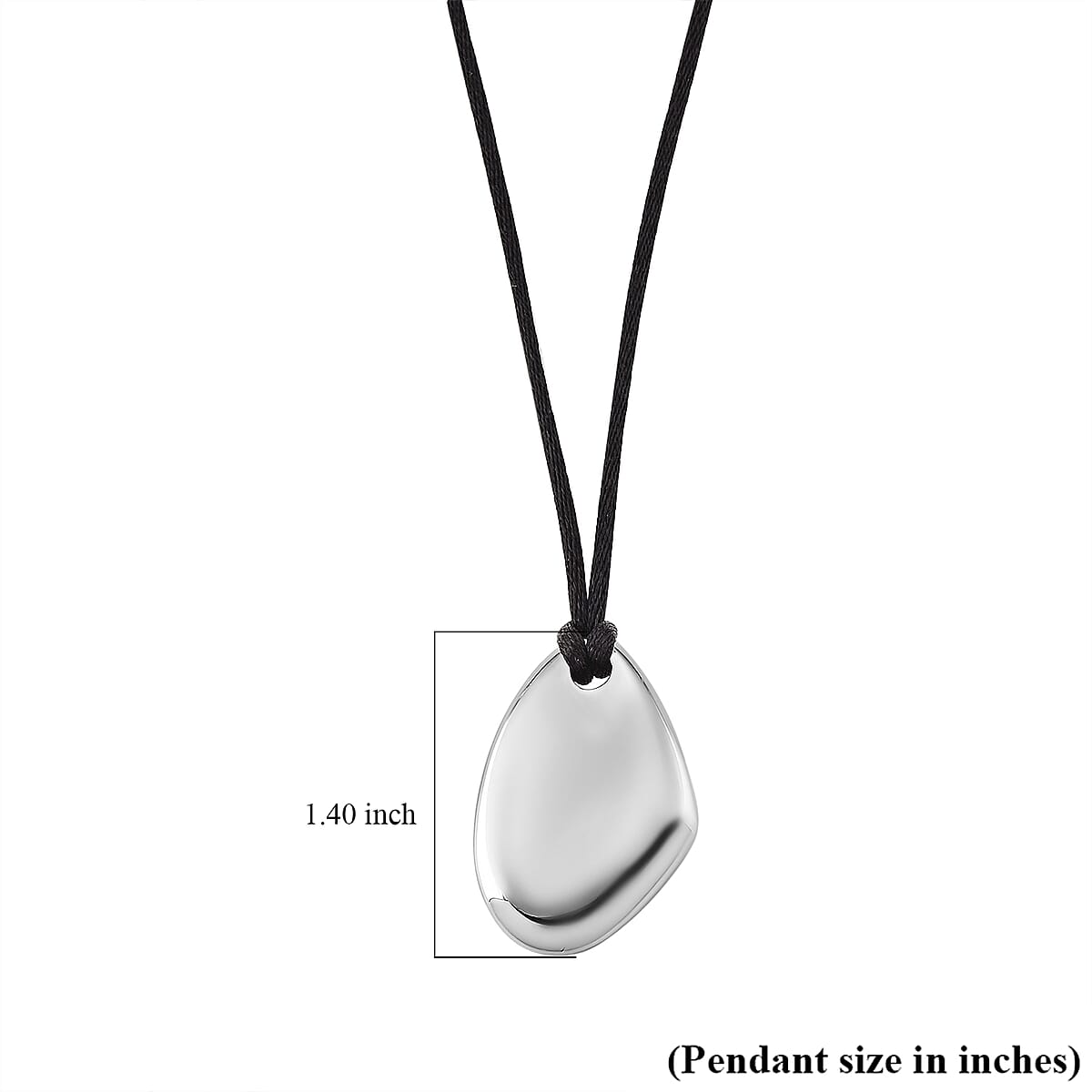Rope Necklace with Double Oval Charm in Stainless Steel (28-32 Inches) image number 5