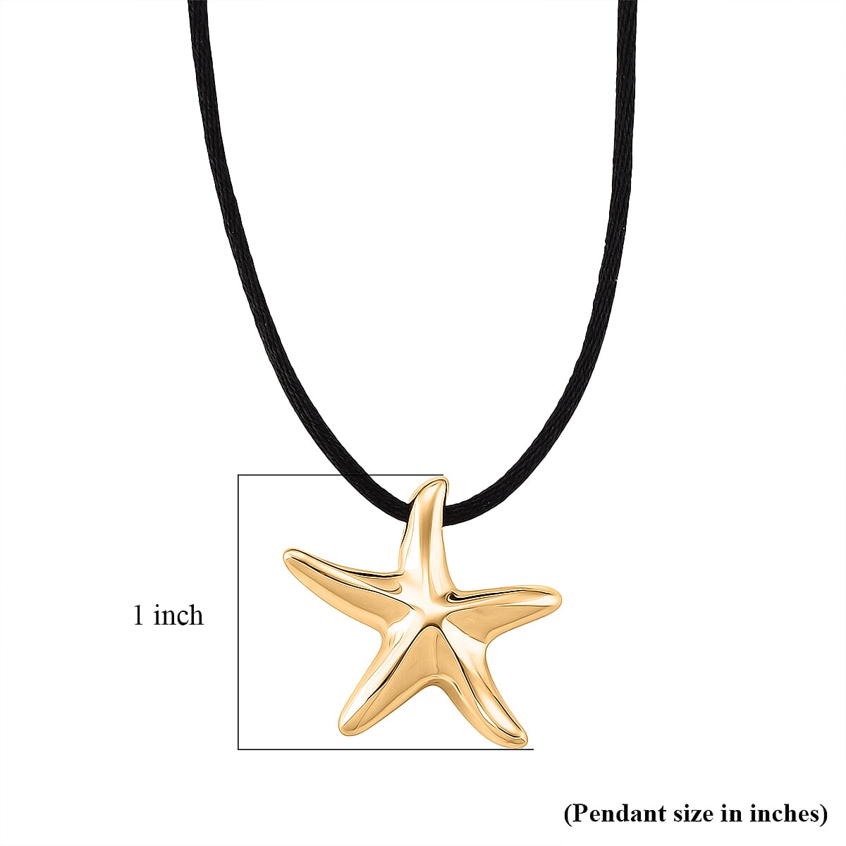 Rope Necklace with Starfish Charm in ION Plated YG Stainless Steel (28-32 Inches)