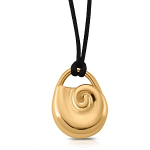 Rope Necklace with Spiral Shell Charm in ION Plated YG Stainless Steel (28-32 Inches)