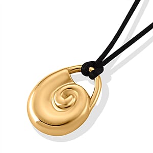 Rope Necklace with Spiral Shell Charm in ION Plated YG Stainless Steel (28-32 Inches)