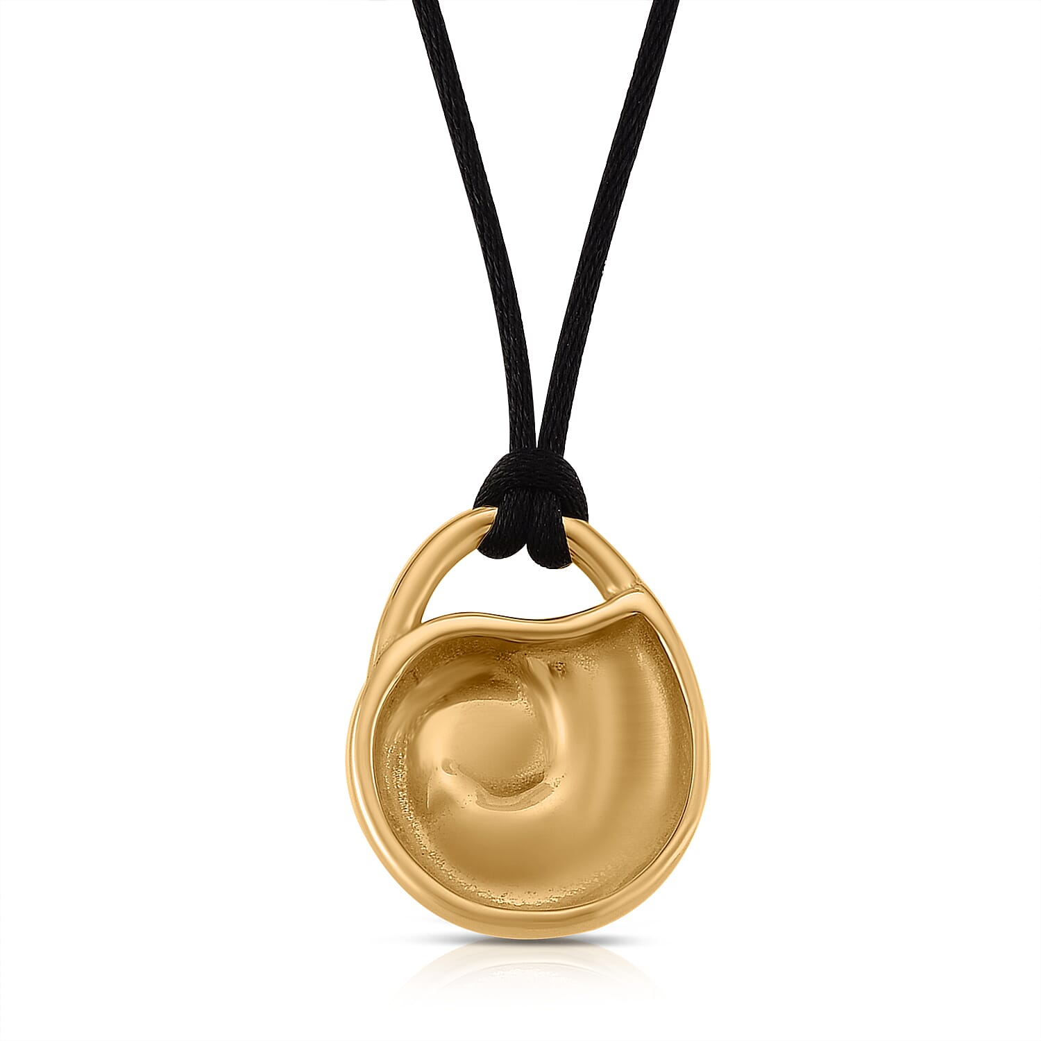 Rope Necklace with Spiral Shell Charm in ION Plated YG Stainless Steel (28-32 Inches)