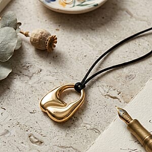 Rope Necklace with Abstract Charm in Stainless Steel (28-32 Inches)