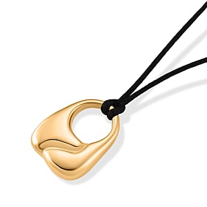 Rope Necklace with Abstract Charm in Stainless Steel (28-32 Inches)