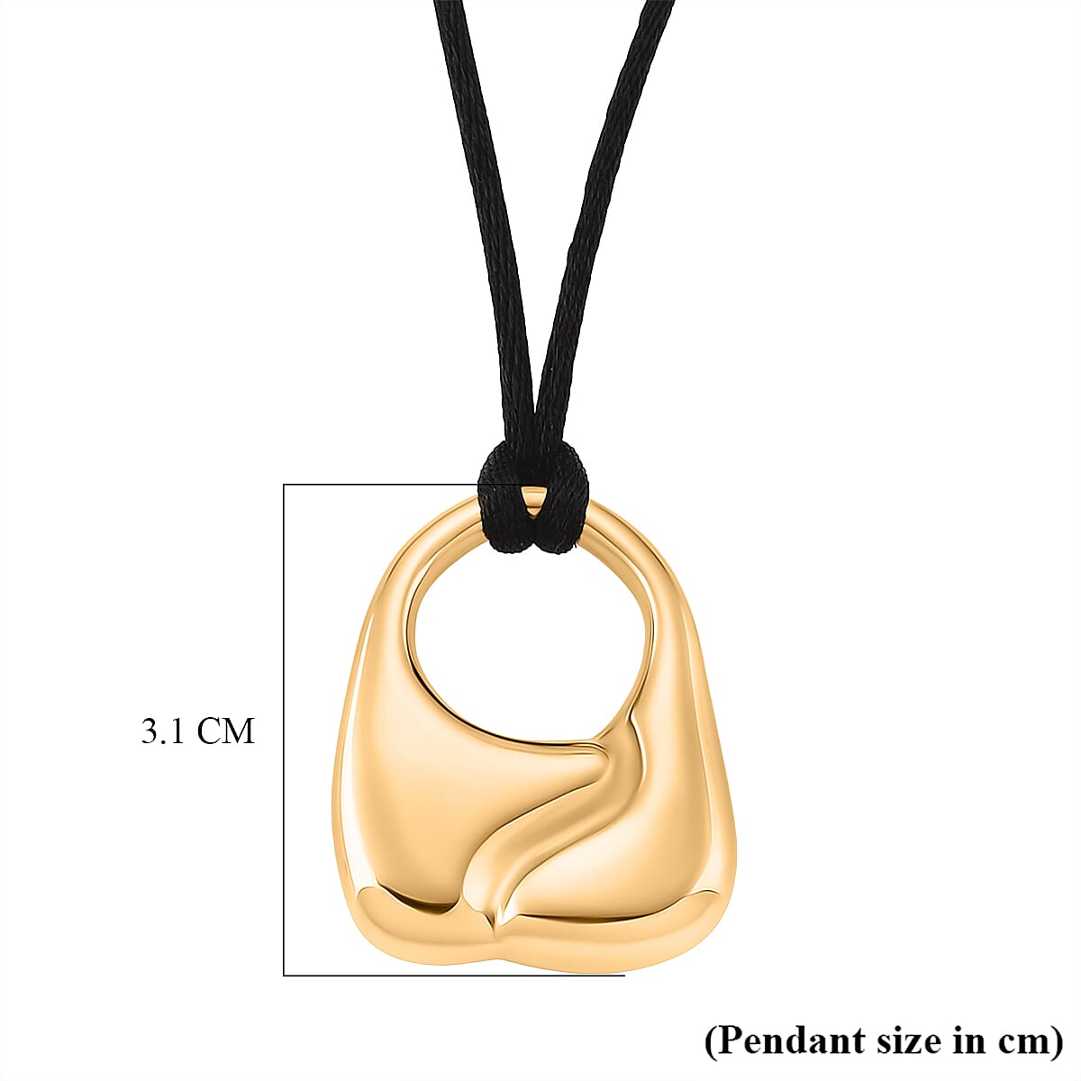 Rope Necklace with Abstract Charm in Stainless Steel (28-32 Inches) image number 5