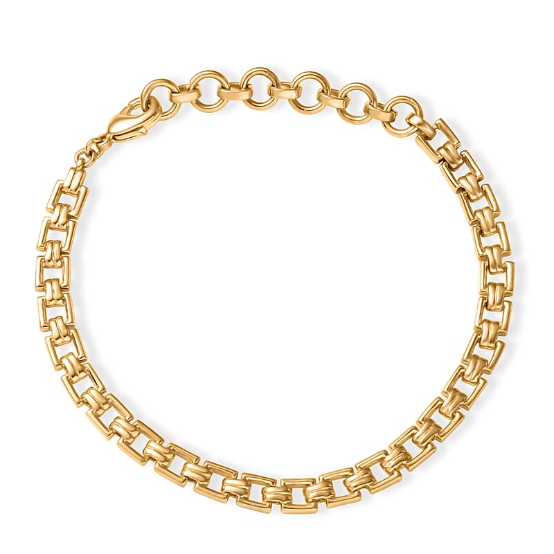 EverTrue Bronzella Collection Timeless Power Link Bracelet in 18K YG Plated Bronze (6.75-8.25In)