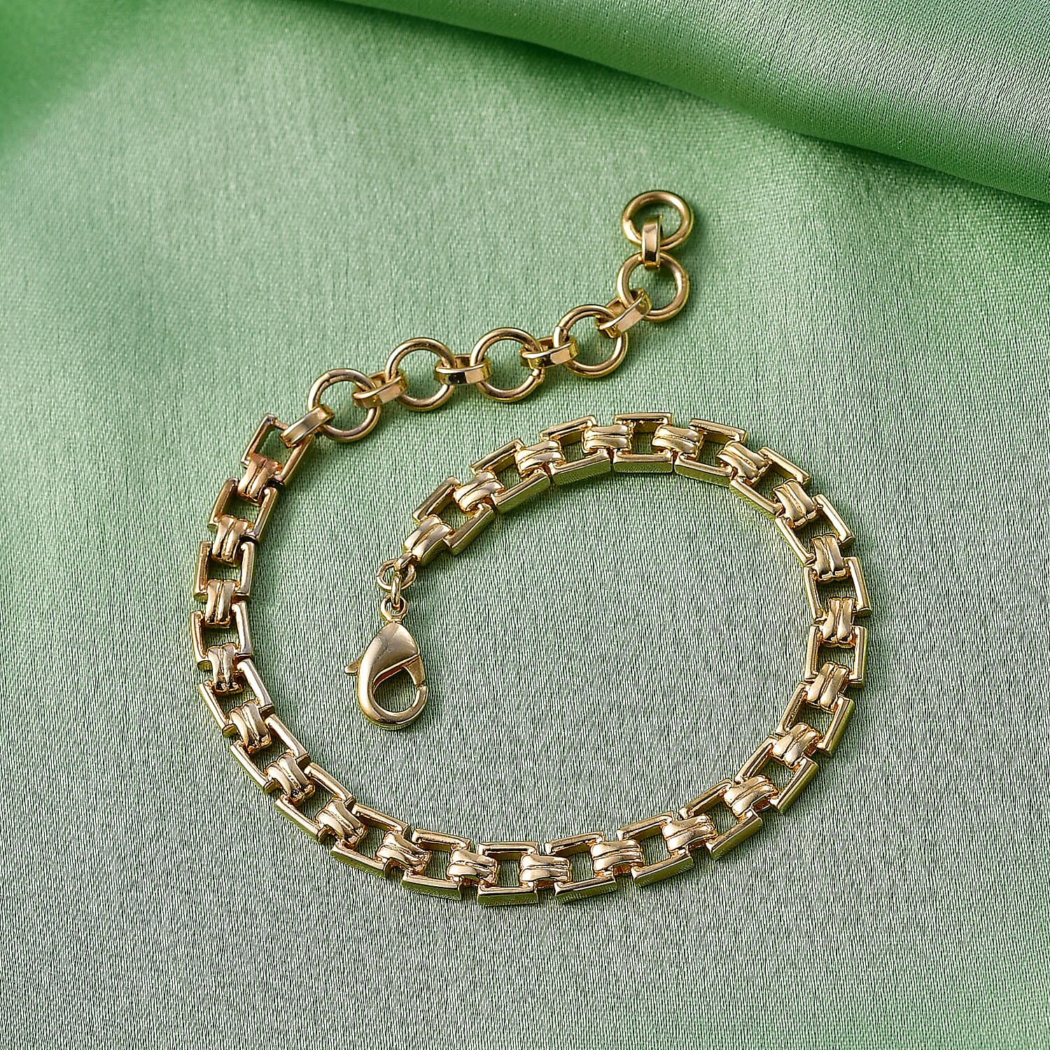 EverTrue Bronzella Collection Timeless Power Link Bracelet in 18K YG Plated Bronze (6.75-8.25In)