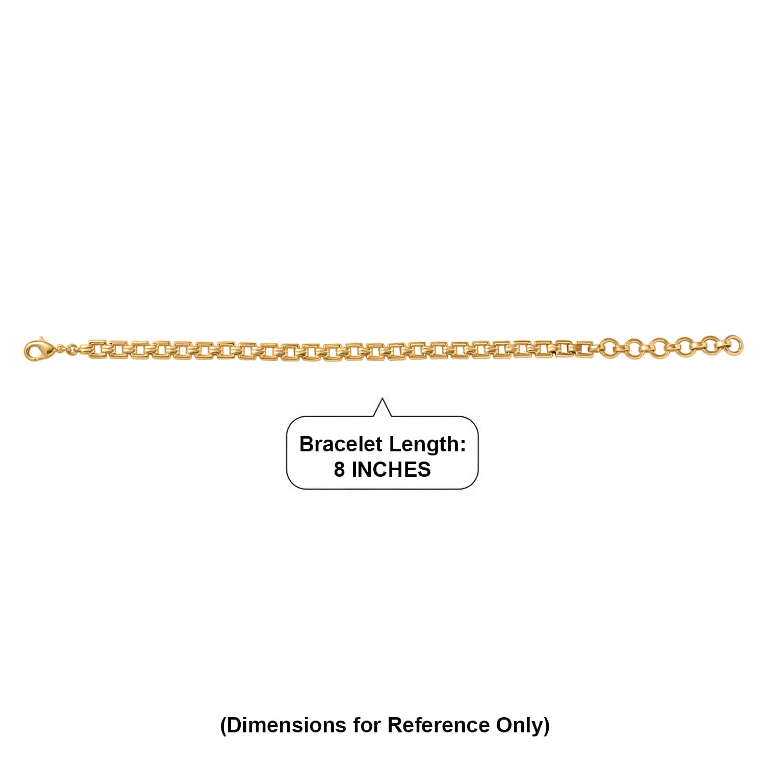 EverTrue Bronzella Collection Timeless Power Link Bracelet in 18K YG Plated Bronze (6.75-8.25In)