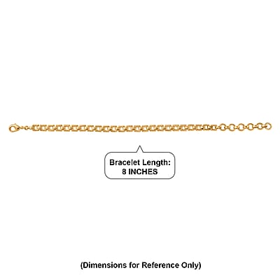 EverTrue Bronzella Collection Timeless Power Link Bracelet in 18K YG Plated Bronze (6.75-8.25In)