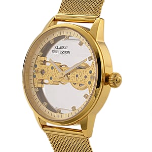 Classic Succession Automatic Mechanical Movement Watch in ION Plated YG Stainless Steel