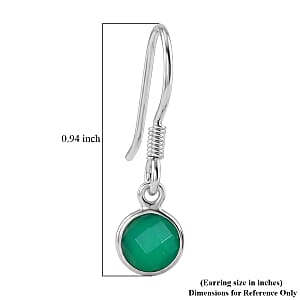 Briolitte Cut Green Onyx 1.60 ctw Earrings in Sterling Silver