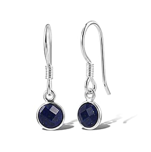Briolitte Cut Lapis Lazuli 2.15 ctw Earrings in Sterling Silver