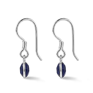 Briolitte Cut Lapis Lazuli 2.15 ctw Earrings in Sterling Silver