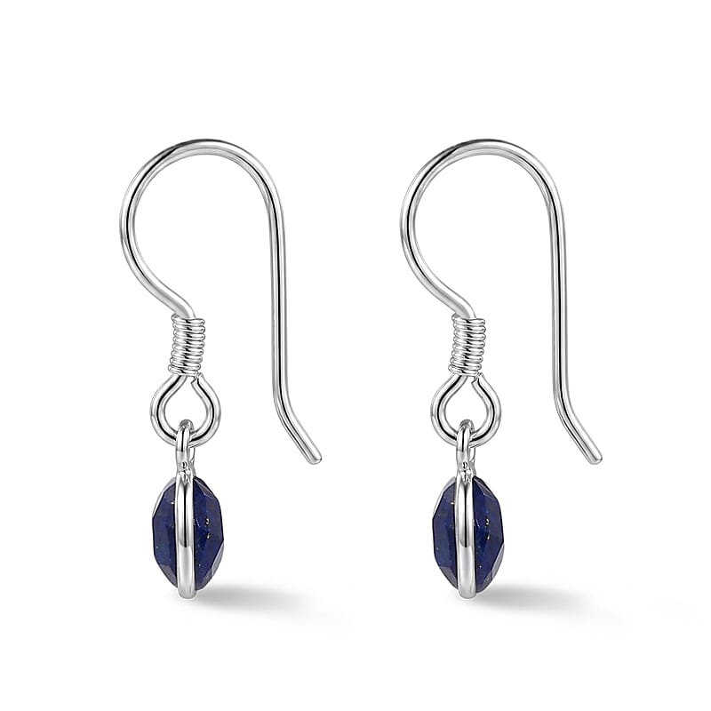 Briolitte Cut Lapis Lazuli 2.15 ctw Earrings in Sterling Silver