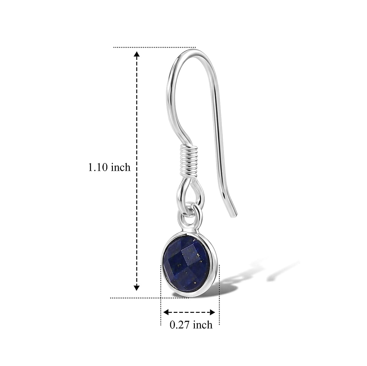 Briolitte Cut Lapis Lazuli 2.15 ctw Earrings in Sterling Silver image number 4