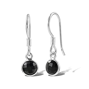 Briolitte Cut Black Onyx 1.85 ctw Earrings in Sterling Silver