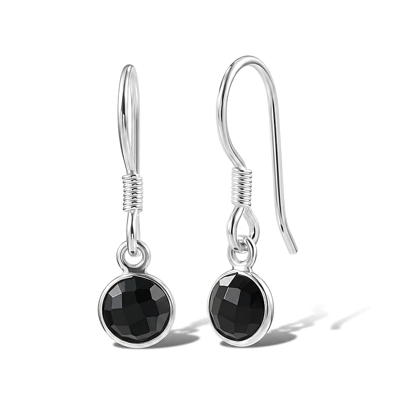 Briolitte Cut Black Onyx 1.85 ctw Earrings in Sterling Silver