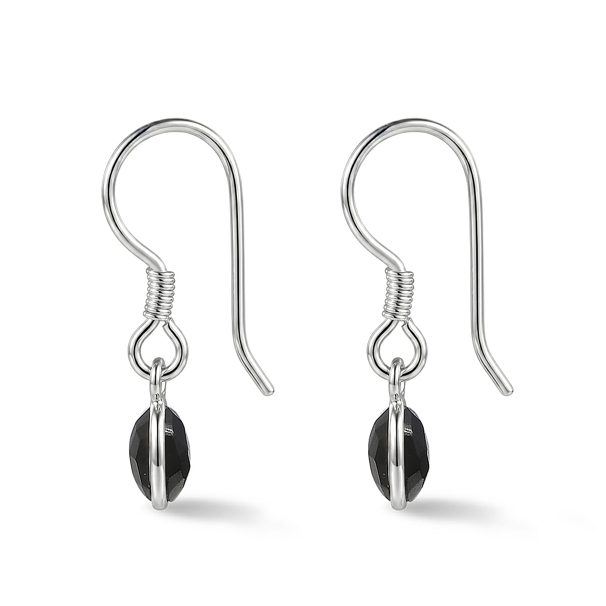 Briolitte Cut Black Onyx 1.85 ctw Earrings in Sterling Silver image number 2