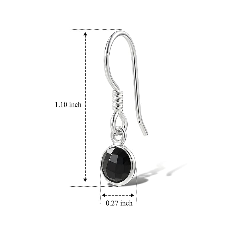 Briolitte Cut Black Onyx 1.85 ctw Earrings in Sterling Silver