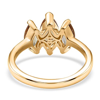 EverTrue Autumn Alexite 2.00 ctw Royale Trio Ring in 18K YG Plated (Size 8.0)