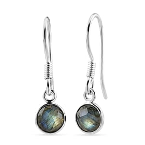 Briolitte Cut Malagasy Labradorite 1.85 ctw Earrings in Sterling Silver