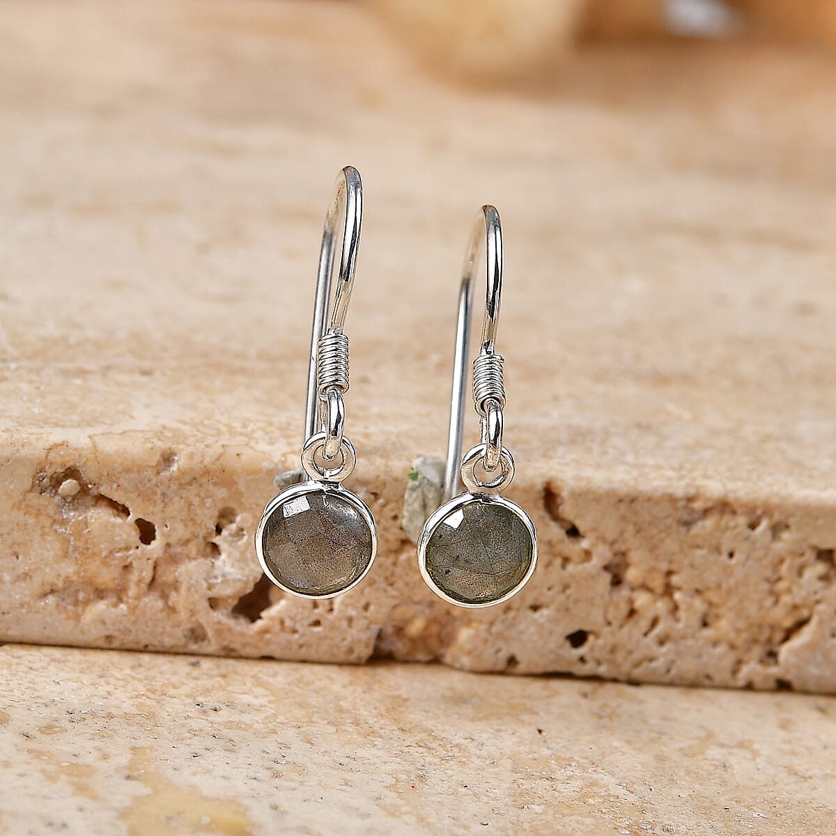 Briolitte Cut Malagasy Labradorite 1.85 ctw Earrings in Sterling Silver image number 1