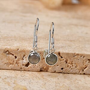 Briolitte Cut Malagasy Labradorite 1.85 ctw Earrings in Sterling Silver