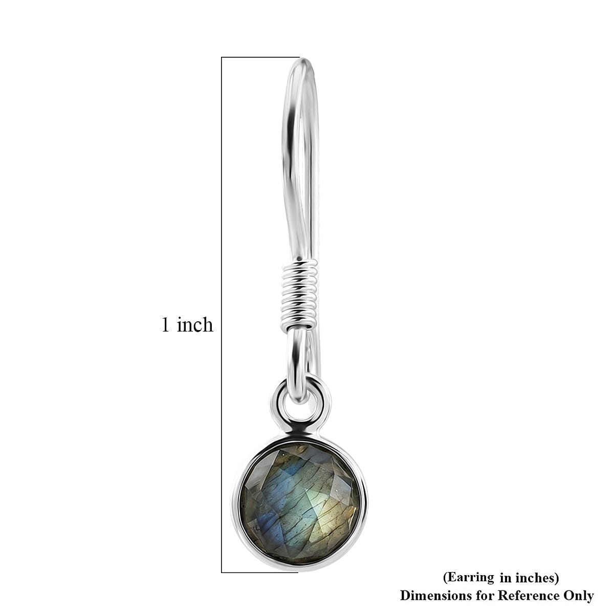 Briolitte Cut Malagasy Labradorite 1.85 ctw Earrings in Sterling Silver image number 3