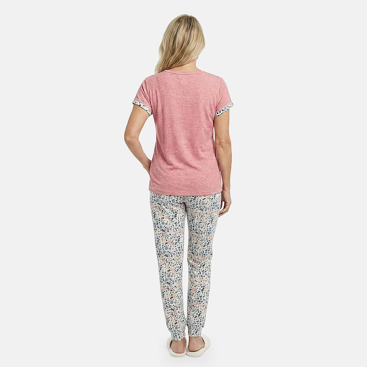 Pink Floral Pajama Set -L image number 2