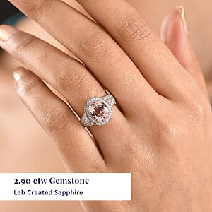 Luxoro Premium Pink Morganite and Diamond I2 2.90 ctw Rose Temptation Ring in 10K Rose Gold (Size 8.0)