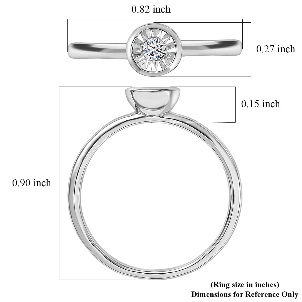 Luxuriant Lab Grown Diamond G-H SI 0.10 ctw Ring in Rhodium Over Sterling Silver (Size 7.0) image number 5
