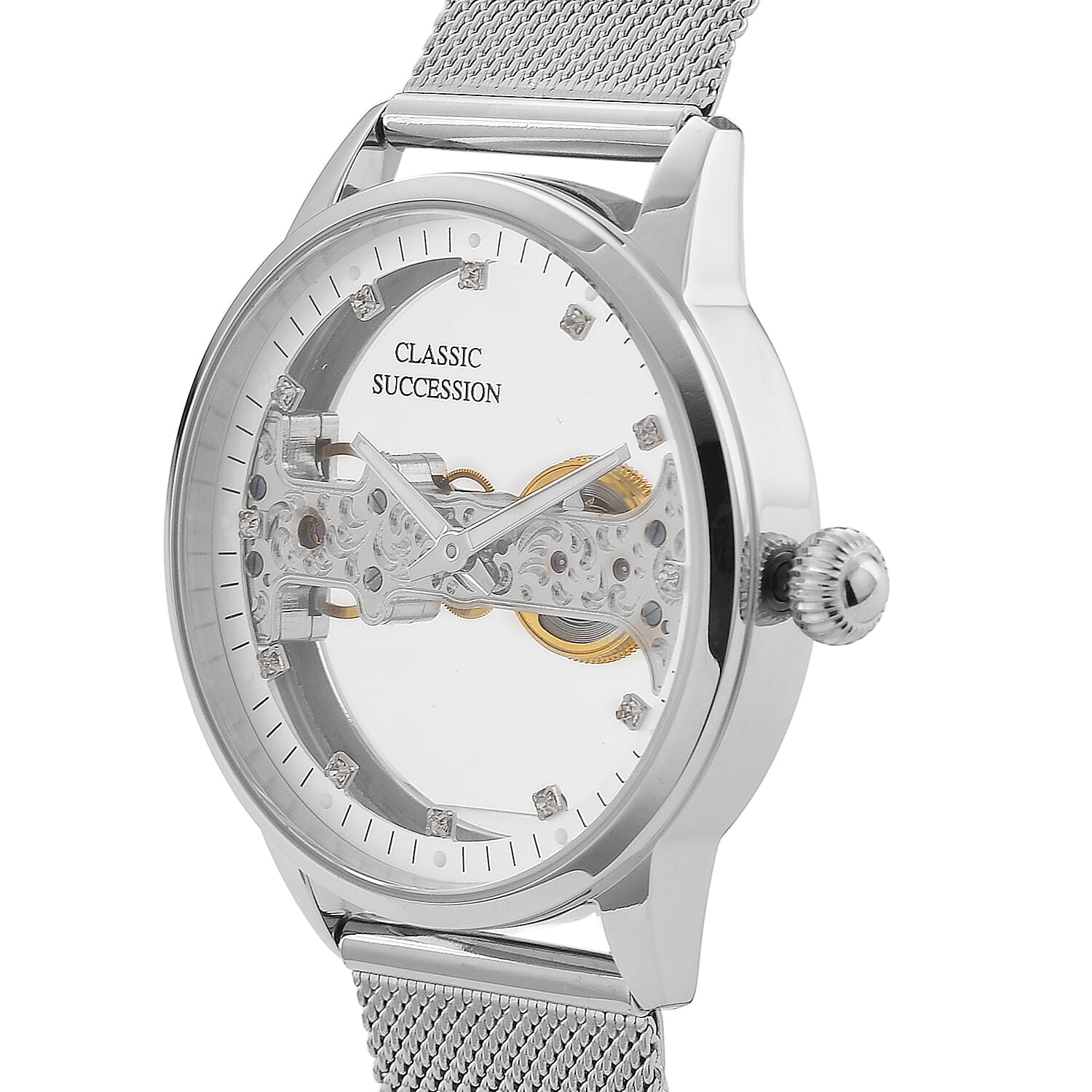 Classic Succession Automatic Mechanical Movement Watch in Stainless Steel