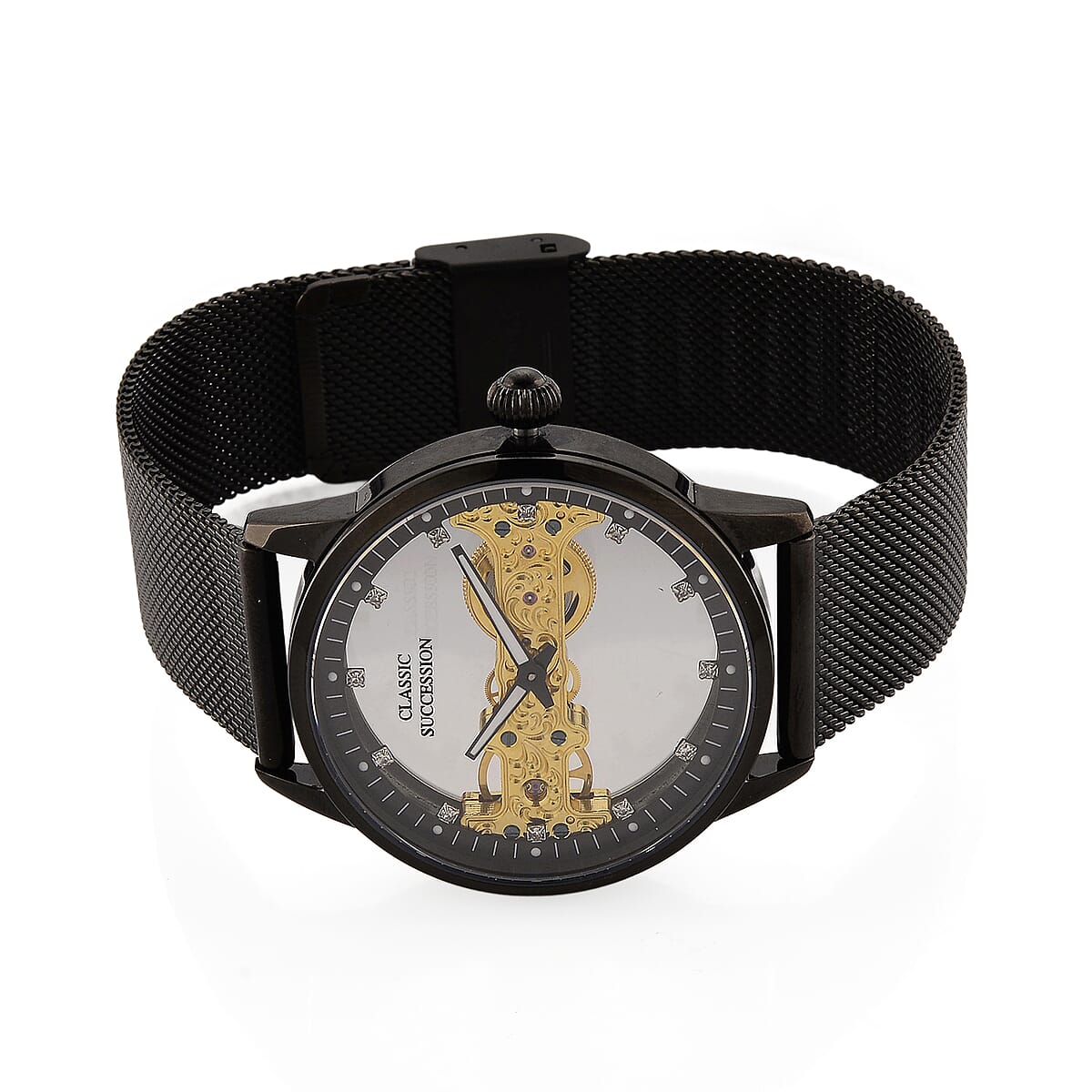 Classic Succession Automatic Mechanical Movement Watch in ION Plated Black Stainless Steel image number 4