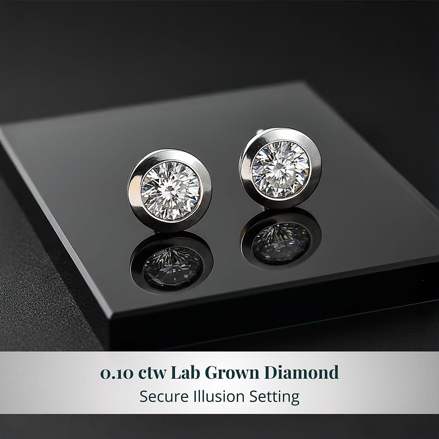 Luxuriant Lab Grown Diamond G-H SI 0.10 ctw Earrings in Rhodium Over Sterling Silver