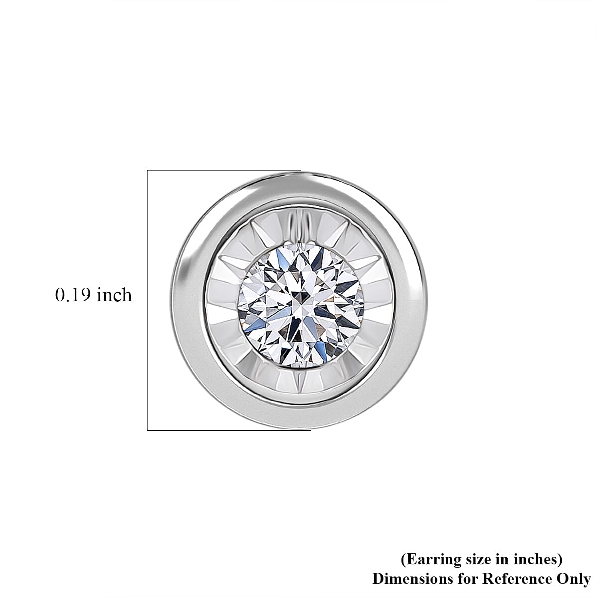 Luxuriant Lab Grown Diamond G-H SI 0.10 ctw Earrings in Rhodium Over Sterling Silver image number 4