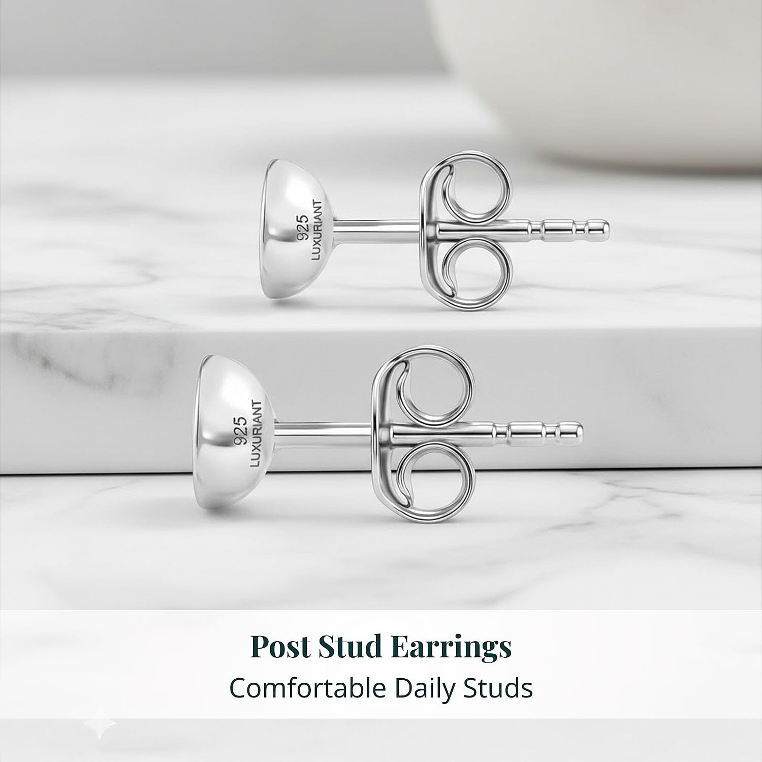 Luxuriant Lab Grown Diamond G-H SI 0.10 ctw Earrings in Rhodium Over Sterling Silver