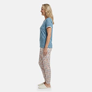 Lati Fashions Blue Floral Pajama Set -XXL