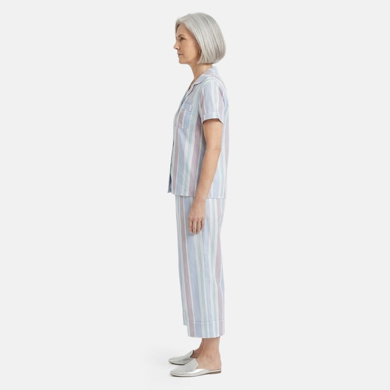 Lati Fashions Blue Striped Pajama Set -L