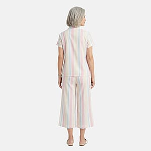 Lati Fashions Pink Striped Pajama Set -L