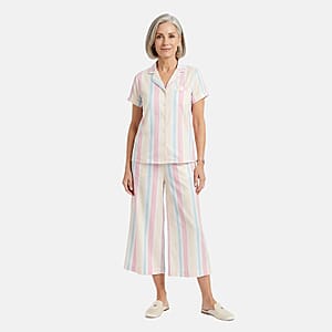 Lati Fashions Pink Striped Pajama Set -XXL