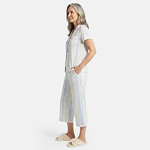 Lati Fashions Mint Striped Pajama Set -XL